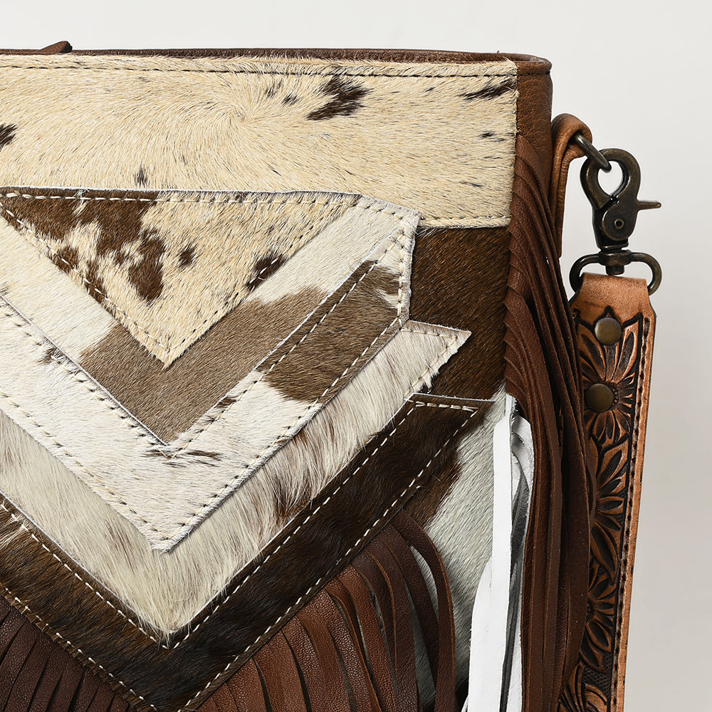 American Darling Large Crossbody Hand Tooled Hair-On Genuine Leather Western Women Bag Handbag Purse | for Cute