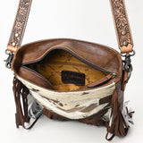 American Darling Large Crossbody Hand Tooled Hair-On Genuine Leather Western Women Bag Handbag Purse | for Cute