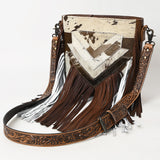 American Darling Large Crossbody Hand Tooled Hair-On Genuine Leather Western Women Bag Handbag Purse | for Cute