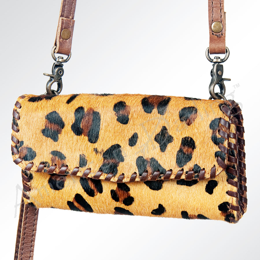 American Darling Handcrafted Printed Hair-On Cowhide and Leather Small Cross body Bag - Uhorse