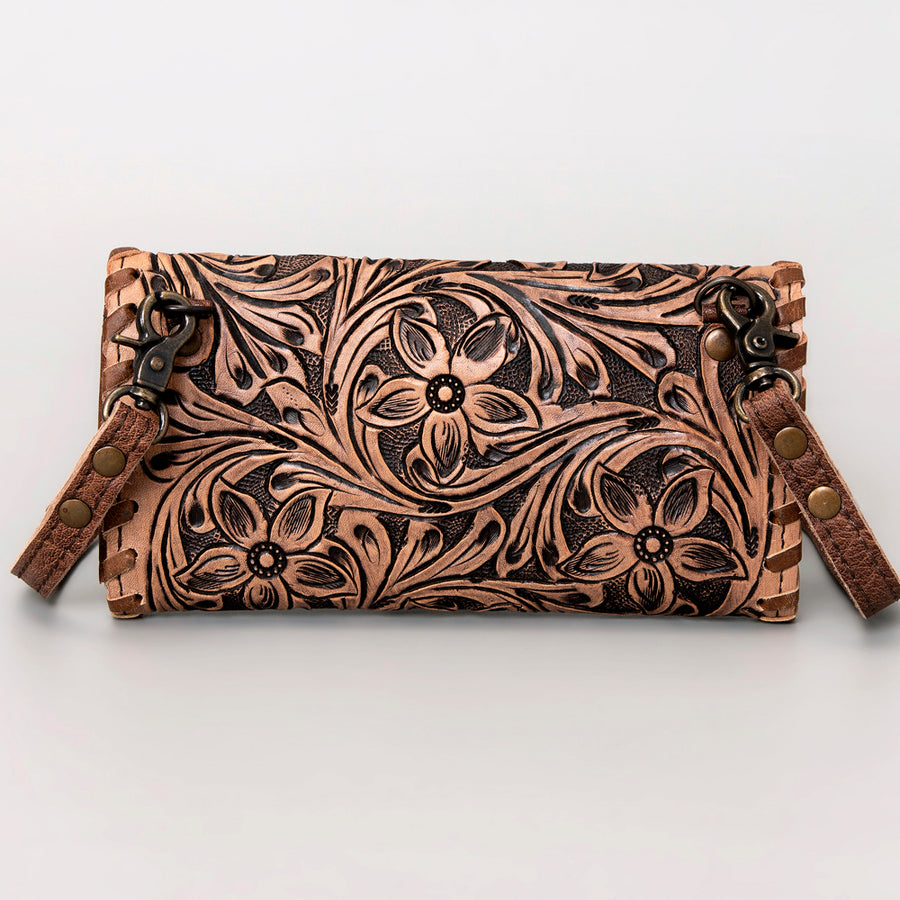 American Darling Small Cross body Bag Hair-On Cowhide Genuine Vegetable Tanned Leather Purse with Braided Trim & YKK Zipper
