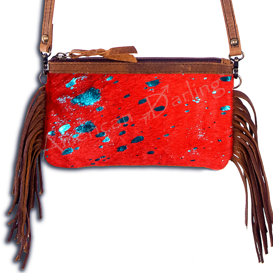 American Darling ADBGS142RED Small Crossbody Hair On Genuine Leather by Hilason – Cowboy and equestrian accessories