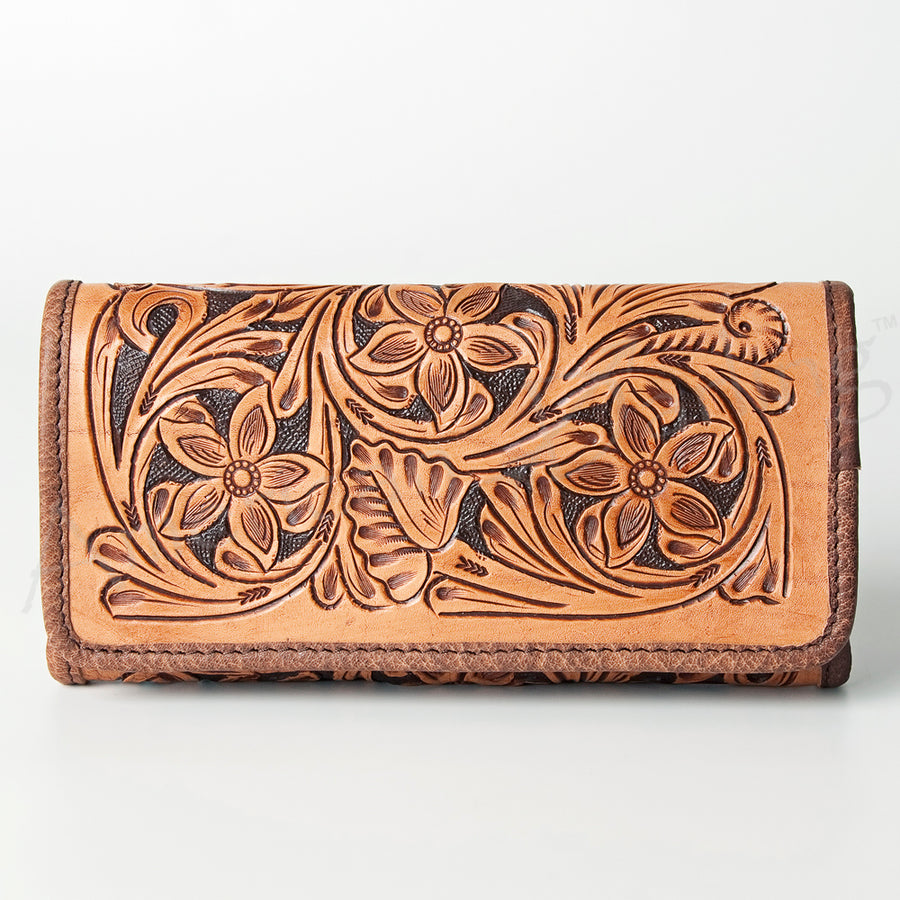 American Darling Western Wallet Bag Hair-On Cowhide Genuine Vegetable Tanned Leather Travel Clutch with YKK Zipper