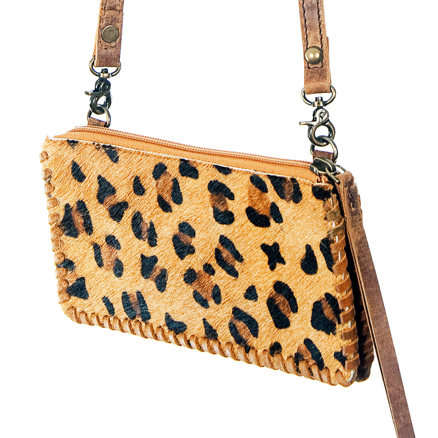 American Darling Wallet Bag Braided Hair-On Cowhide Leather Crossbody Purse Well-compartmentalized with YKK Zipper