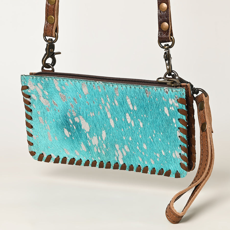 American Darling Handcrafted Braided Hair-On Cowhide Wallet Bag - Uhorse