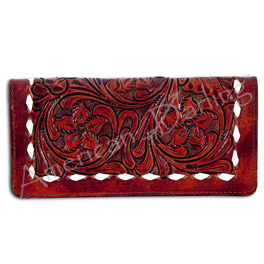 American Darling Hand Tooled Leather Western Clutch Bag - Uhorse