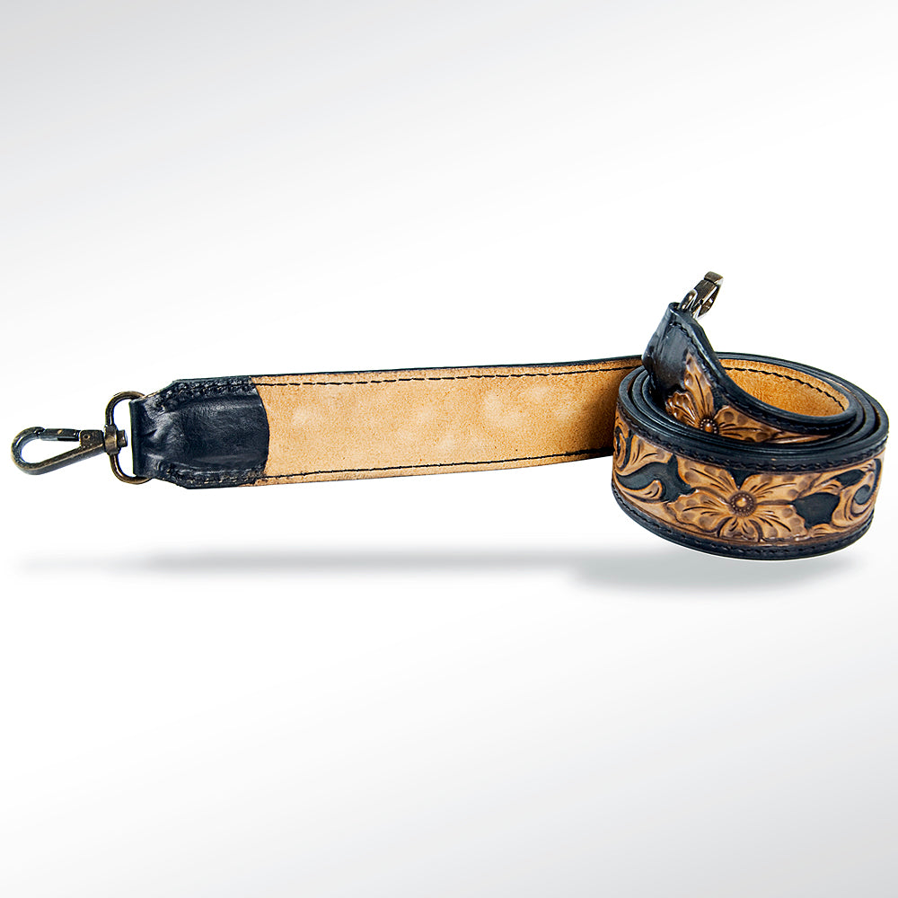 American Darling ADSTF112 Hand Tooled Genuine Leather Crossbody Handle Strap For Bags