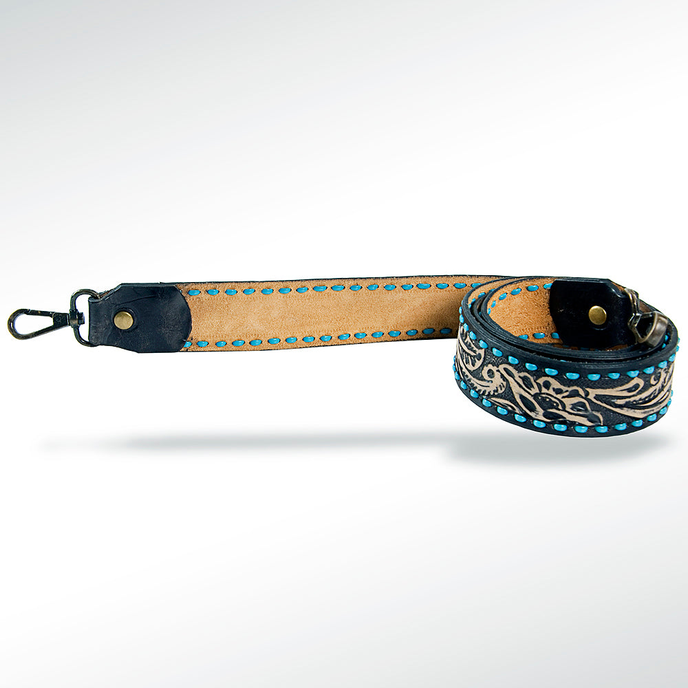 American Darling ADSTF113 Hand Tooled Genuine Leather Crossbody Handle Strap For Bags