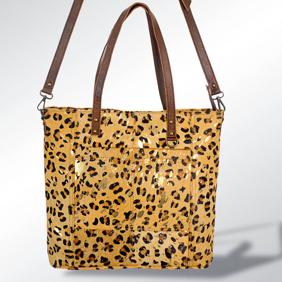 American Darling Hair-on Cowhide Tote Bag – Genuine Leather Western Handbag Adjustable Strap