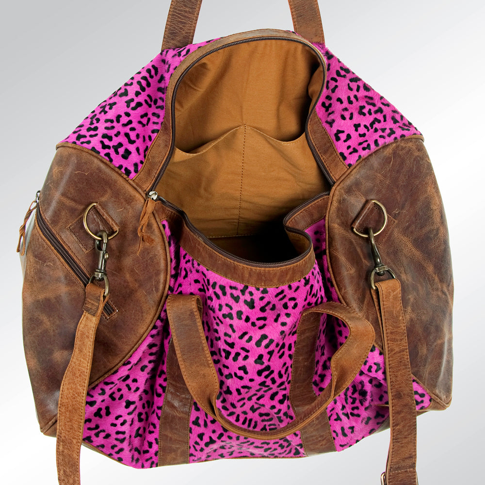 American Darling Duffel Hair On Genuine Leather Western Women Bag | Handbag Duffle Weekend Travel Bags for