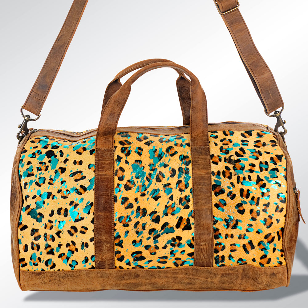 American Darling Duffel Hair On Genuine Leather Western Women Bag | Handbag Duffle Weekend Travel Bags for