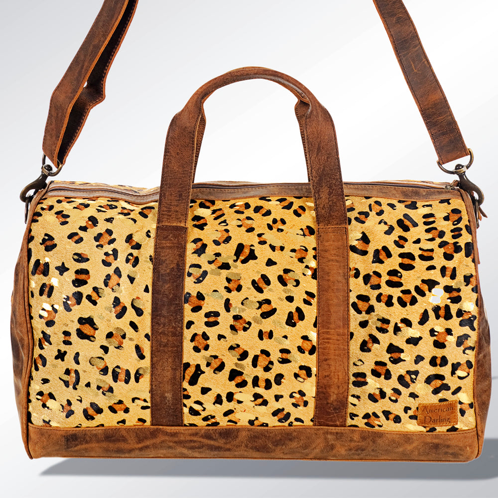 American Darling Duffel Hair On Genuine Leather Western Women Bag | Handbag Duffle Weekend Travel Bags for