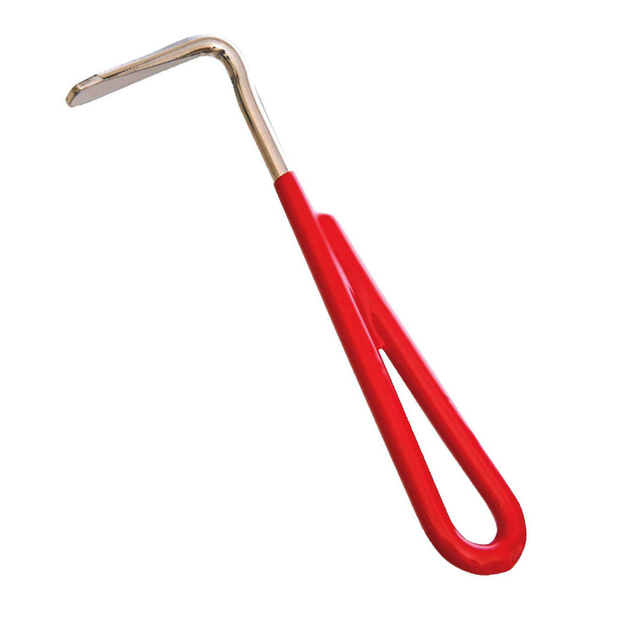 5 1/2 In Hilason Hoof Pick with Vinyl Coated Handle Red - Uhorse
