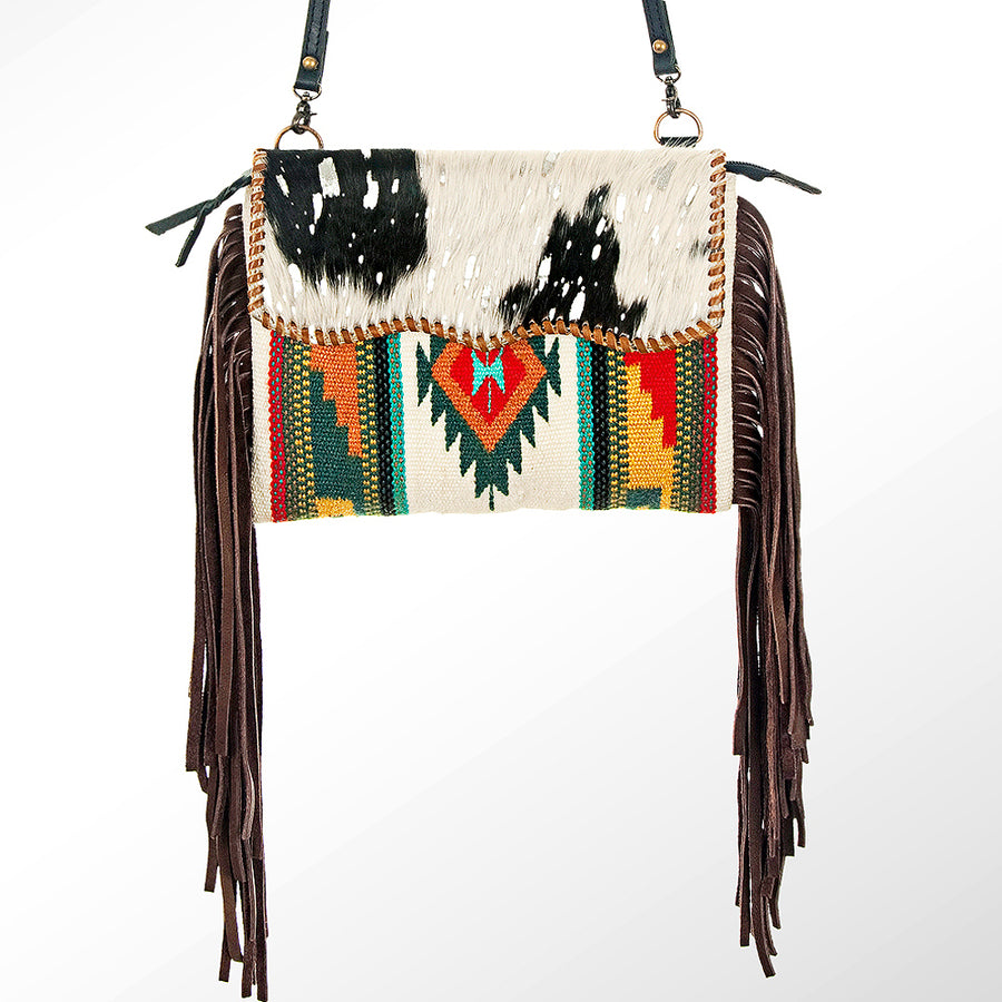 American Darling CrossBody Bag Saddle Blanket Fabric Genuine Leather Western Women Handbag Purse | for Cute Travel