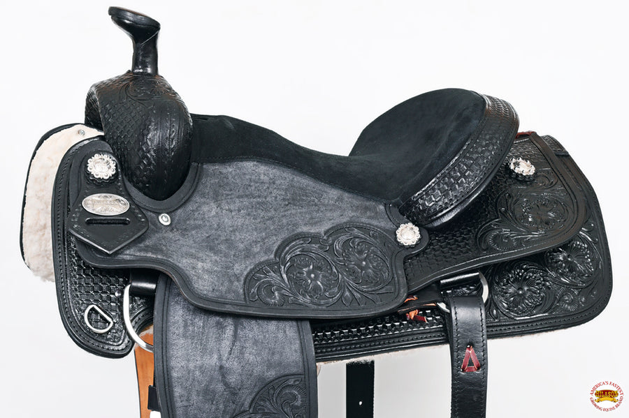 HILASON Western Horse Ranch Roping Roper American Leather Saddle Black