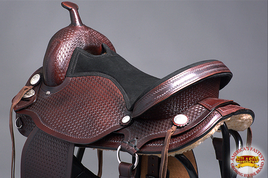 Hilason Flex Tree Western Horse Saddle American Leather Barrel Trail & Pleasure Brown