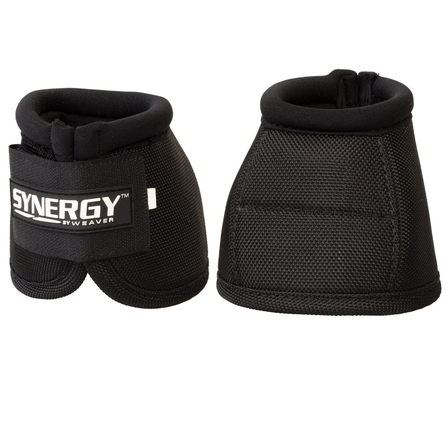 Large Horse Bell Boots Synergy Sport 2520D Ballistic Black - Uhorse