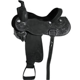 Hilason Western Horse Ranch Roping American Leather Saddle Black