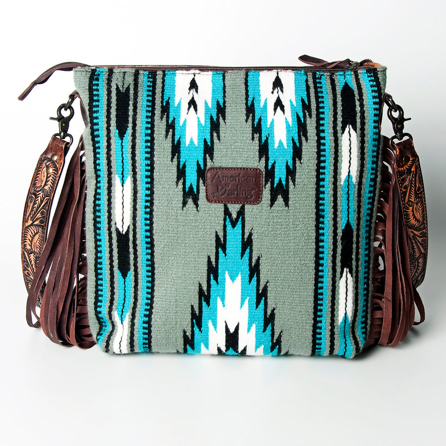 American Darling Cross Body Hand Tooled Saddle Blanket Genuine Leather Western Women Bag Handbag Purse | Crossbody for |Cute