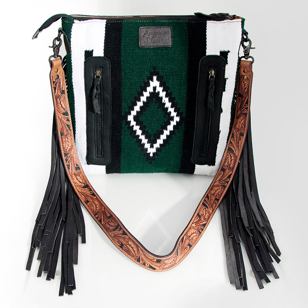 American Darling Cross Body Hand Tooled Saddle Blanket Genuine Leather Western Women Bag Handbag Purse | Crossbody for |Cute