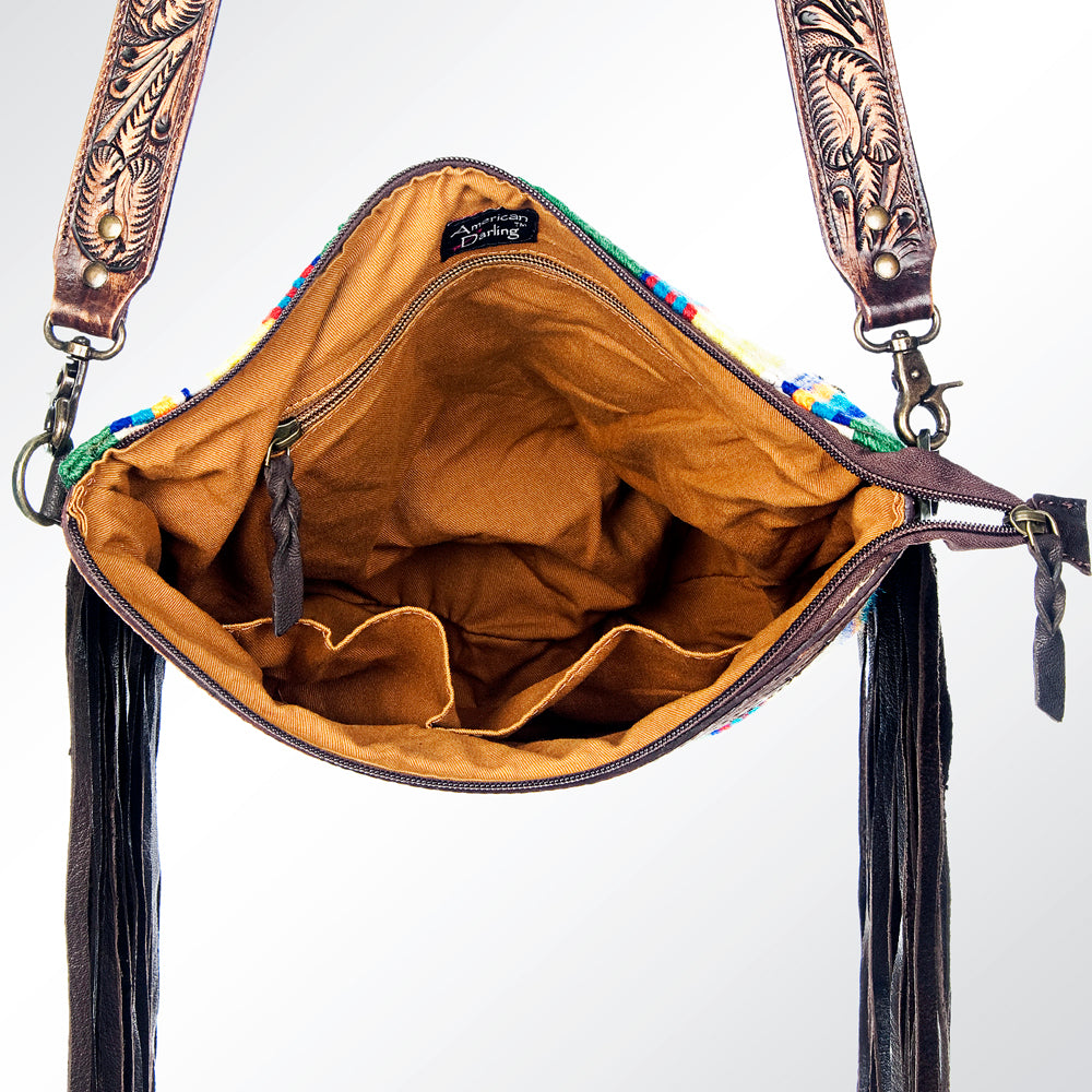 American Darling Cross Body Hand Tooled Saddle Blanket Genuine Leather Western Women Bag Handbag Purse | Crossbody for |Cute