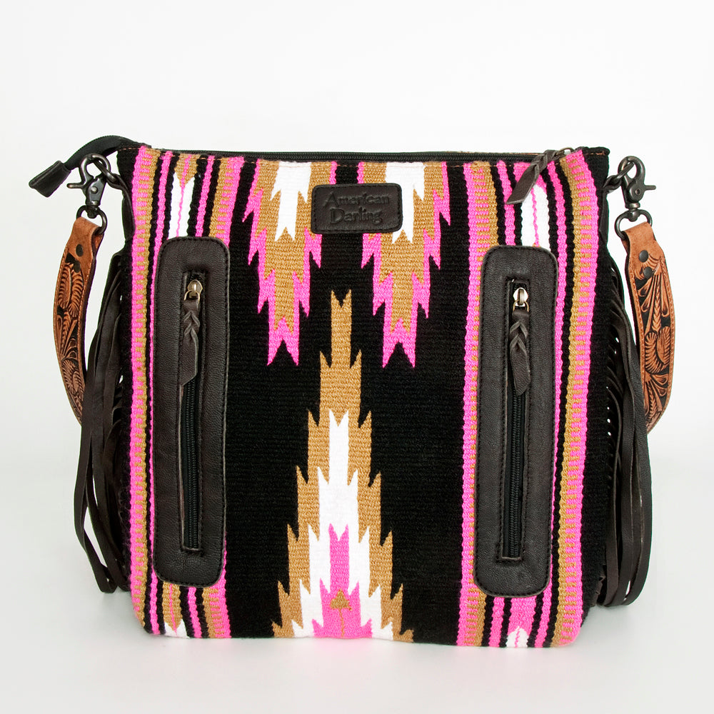 American Darling Cross Body Hand Tooled Saddle Blanket Genuine Leather Western Women Bag Handbag Purse | Crossbody for |Cute
