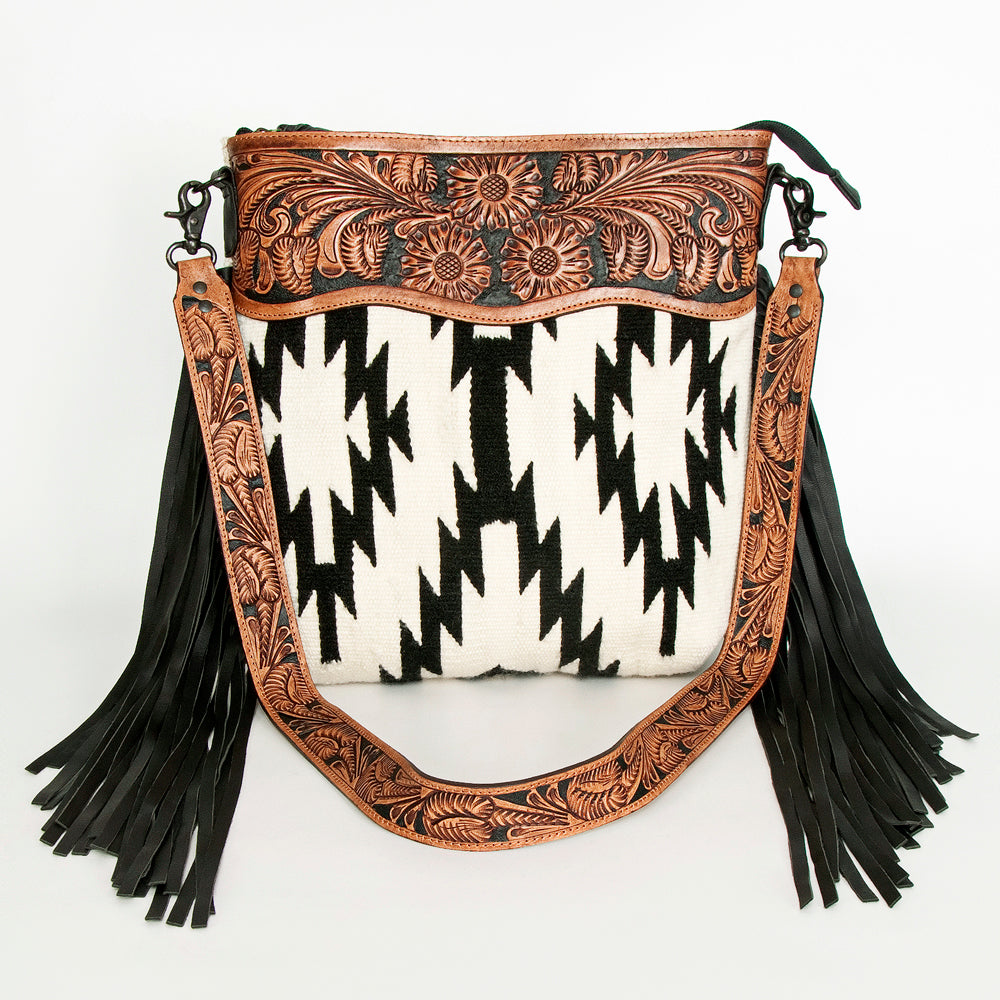 American Darling Signature Crossbody Hand Tooled Saddle Blanket Genuine Leather Western Women Bag Handbag Purse | for Cute