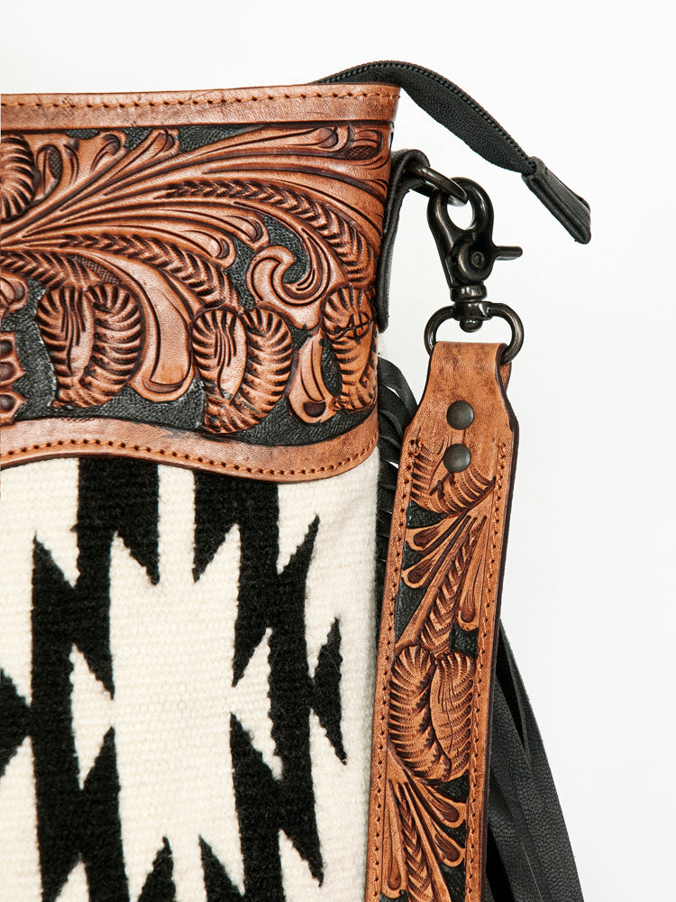 American Darling Signature Crossbody Hand Tooled Saddle Blanket Genuine Leather Western Women Bag Handbag Purse | for Cute