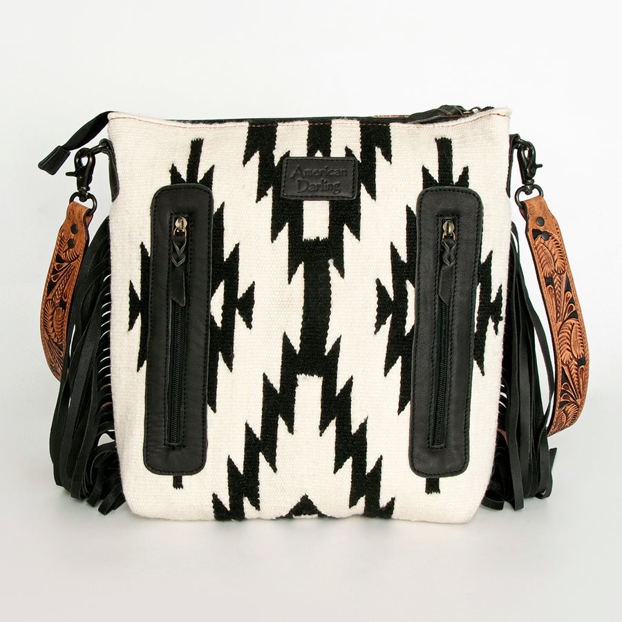American Darling Signature Crossbody Hand Tooled Saddle Blanket Genuine Leather Western Women Bag Handbag Purse | for Cute