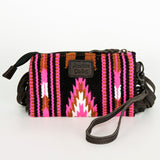 American Darling Clutch Hand Tooled Saddle Blanket Fabric Genuine Leather Western Women Bag Handbag Purse | Purses for Cute