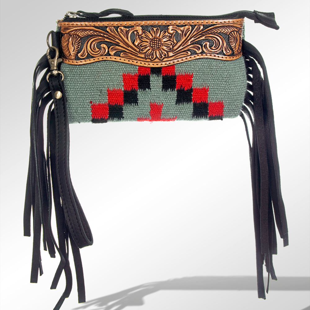 American Darling Wallet Hand Tooled Saddle Blanket Genuine Leather Western Women Bag | Handbag Purse Wristlet Travel Clutch