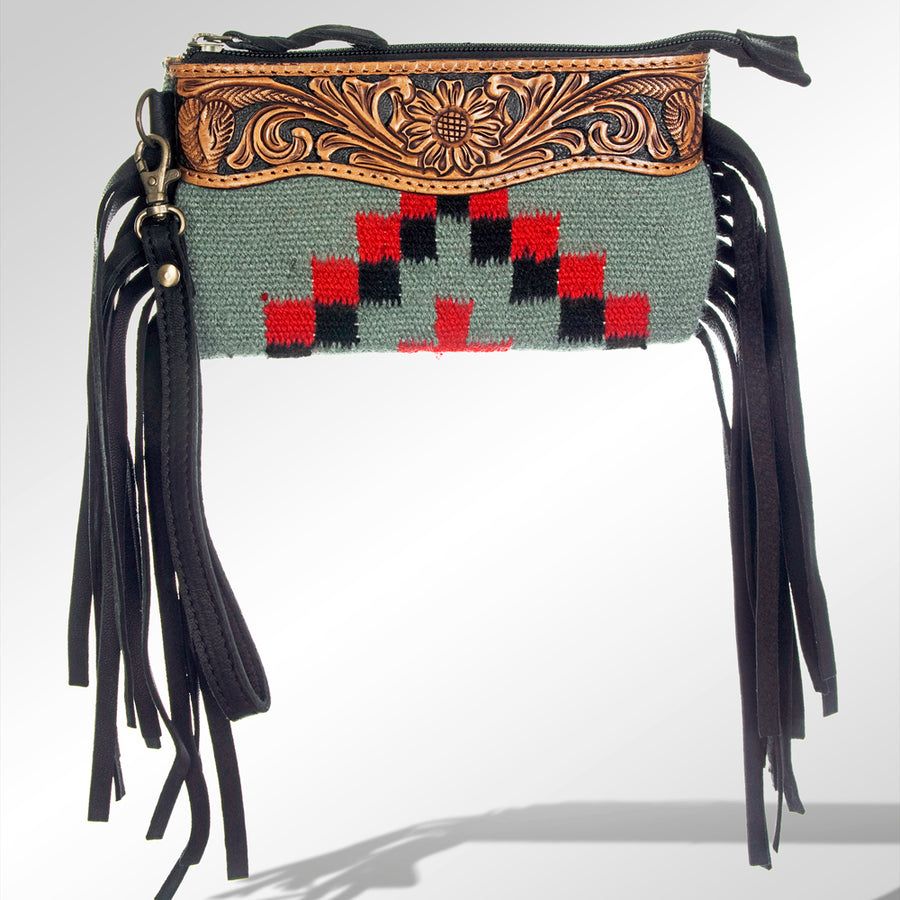 American Darling Wallet Hand Tooled Saddle Blanket Genuine Leather Western Women Bag | Handbag Purse Wristlet Travel Clutch