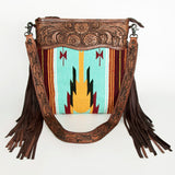 American Darling Signature Crossbody Hand Tooled Saddle Blanket Genuine Leather Western Women Bag Handbag Purse | for Cute