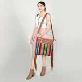 American Darling Cross Body Saddle Blanket Hand Tooled Genuine Leather Western Women Bag Handbag Purse Travel Bags College
