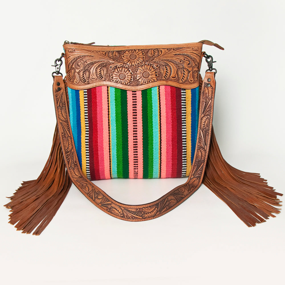 American Darling Cross Body Saddle Blanket Hand Tooled Genuine Leather Western Women Bag Handbag Purse Travel Bags College