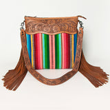 American Darling Cross Body Saddle Blanket Hand Tooled Genuine Leather Western Women Bag Handbag Purse Travel Bags College