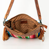 American Darling Cross Body Saddle Blanket Hand Tooled Genuine Leather Western Women Bag Handbag Purse Travel Bags College