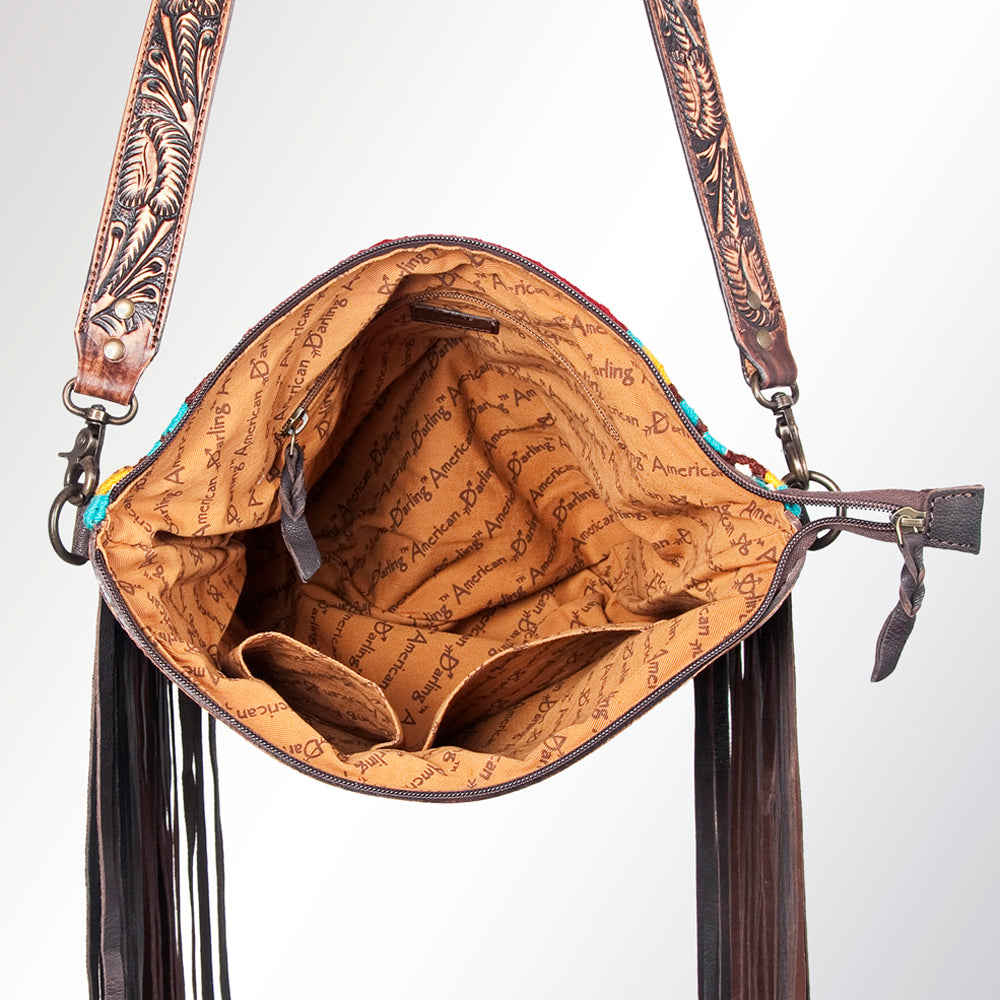 American Darling Cross Body Hand Tooled Saddle Blanket Genuine Leather Western Women Bag Handbag Purse | Crossbody for |Cute