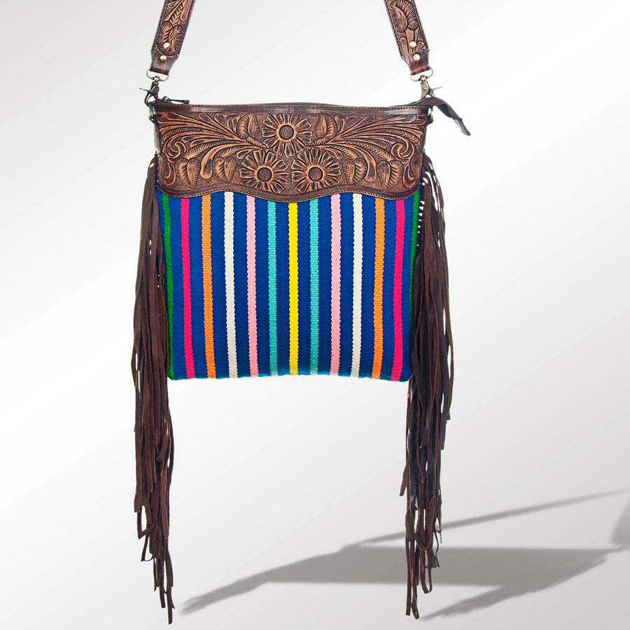 American Darling Cross Body Hand Tooled Saddle Blanket Genuine Leather Western Women Bag Handbag Purse | Crossbody for Cute