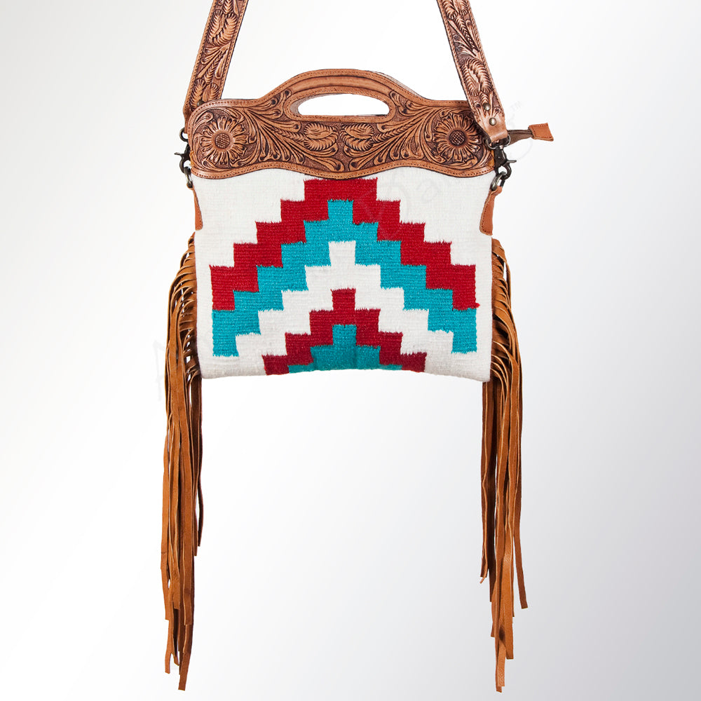 American Darling Clutch Hand Tooled Saddle Blanket Fabric Genuine Leather Western Women Bag Handbag Purse | Purses for Cute