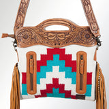 American Darling Clutch Hand Tooled Saddle Blanket Fabric Genuine Leather Western Women Bag Handbag Purse | Purses for Cute