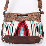 American Darling Clutch Hand Tooled Saddle Blanket Fabric Genuine Leather Western Women Bag Handbag Purse | Purses for Cute