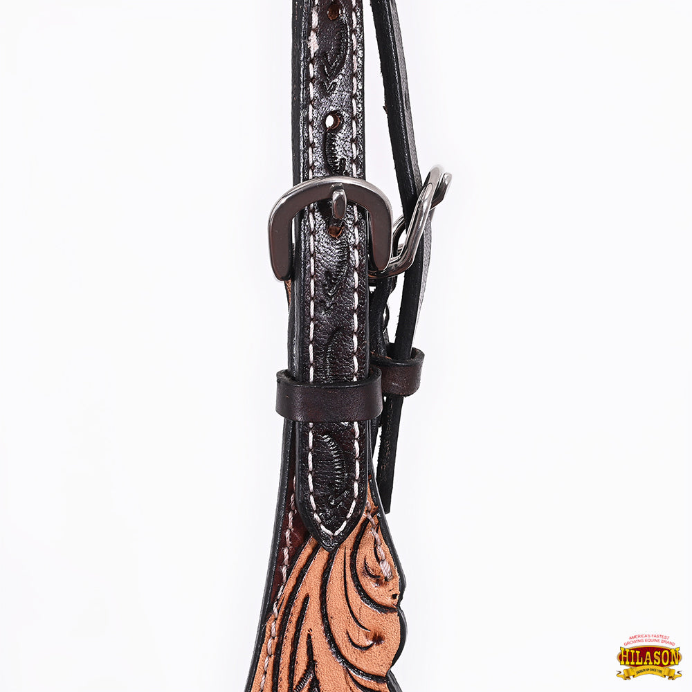 HILASON Western Horse Headstall Breast Collar Set American Leather Floral