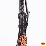 HILASON Western Horse Headstall Breast Collar Set American Leather Floral