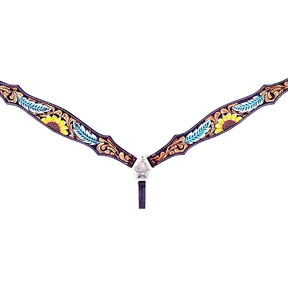 HILASON Western Horse Headstall Breast Collar Set American Leather Tan