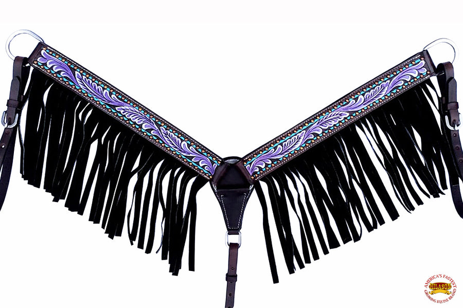 HILASON Western Horse Breast Collar American Leather Sunflower | for Horses