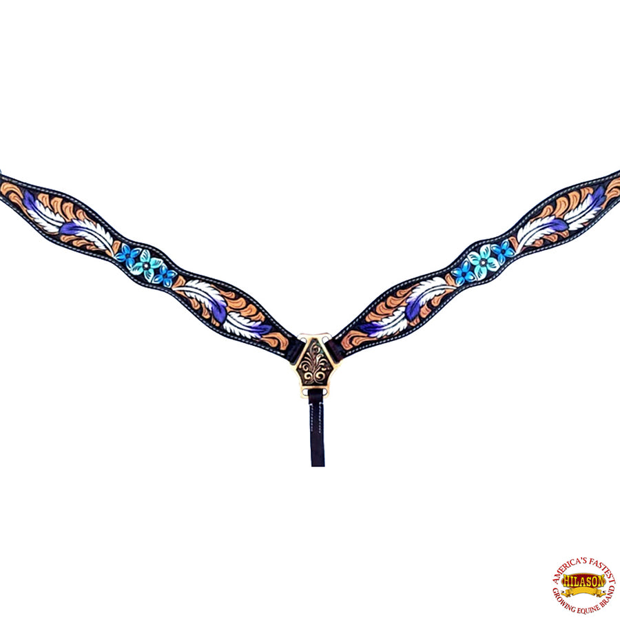 Hilason Western Horse Headstall Breast Collar Set American Leather Floral