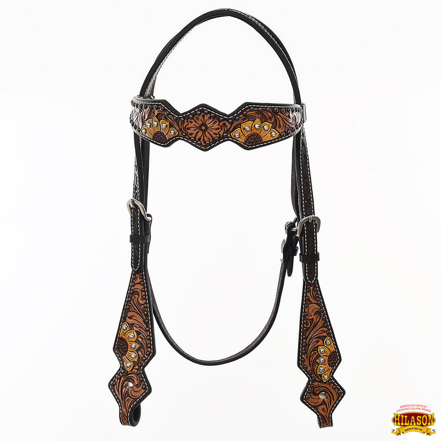 HILASON Western Horse Headstall & Breast Collar American Leather Hand Carving