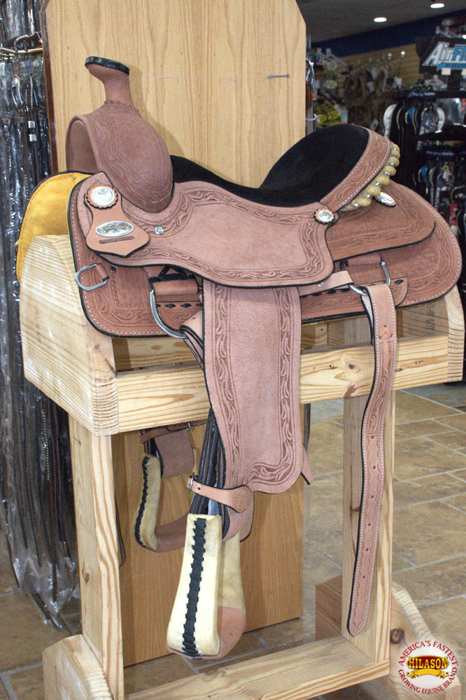 HILASON Western Horse Saddle American Leather Ranch Roping Cowboy | Hand Tooled Wade & For Horses