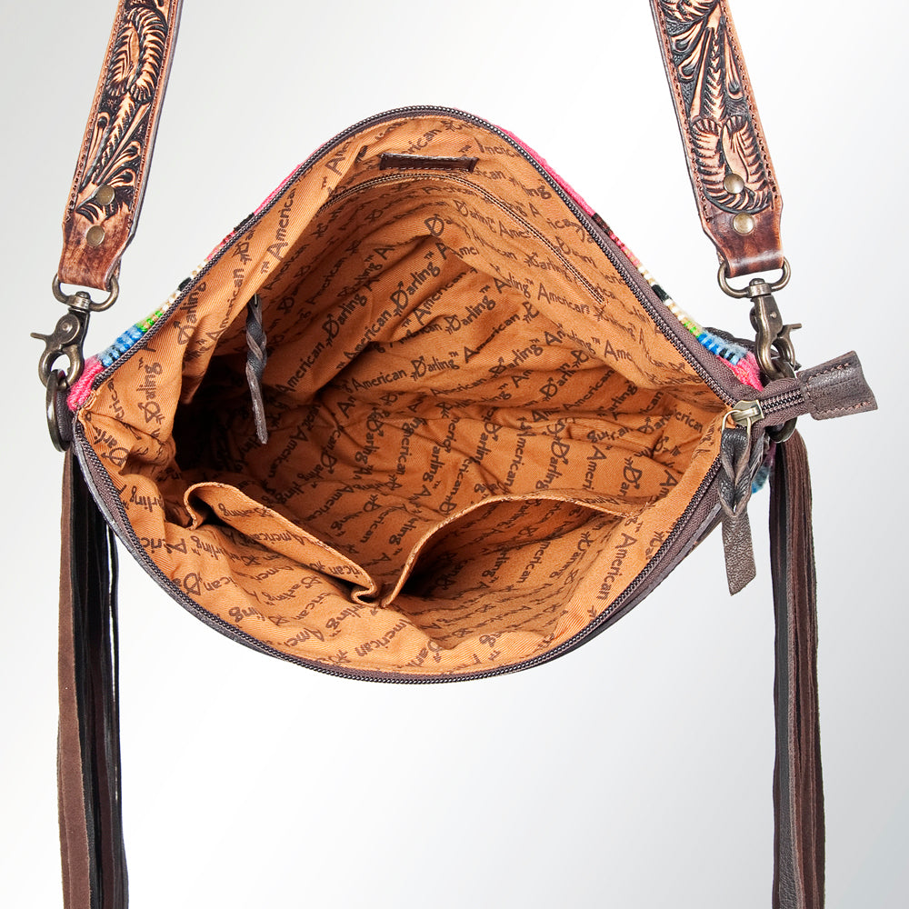 American Darling Cross Body Hand Tooled Saddle Blanket Genuine Leather Western Women Bag Handbag Purse | Crossbody for Cute